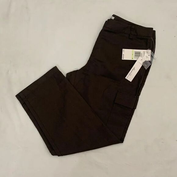 Kenneth Cole Pants - Kenneth Cole Size 4 Earth Brown Urban Edge Side Pockets Button Front Capri Pant